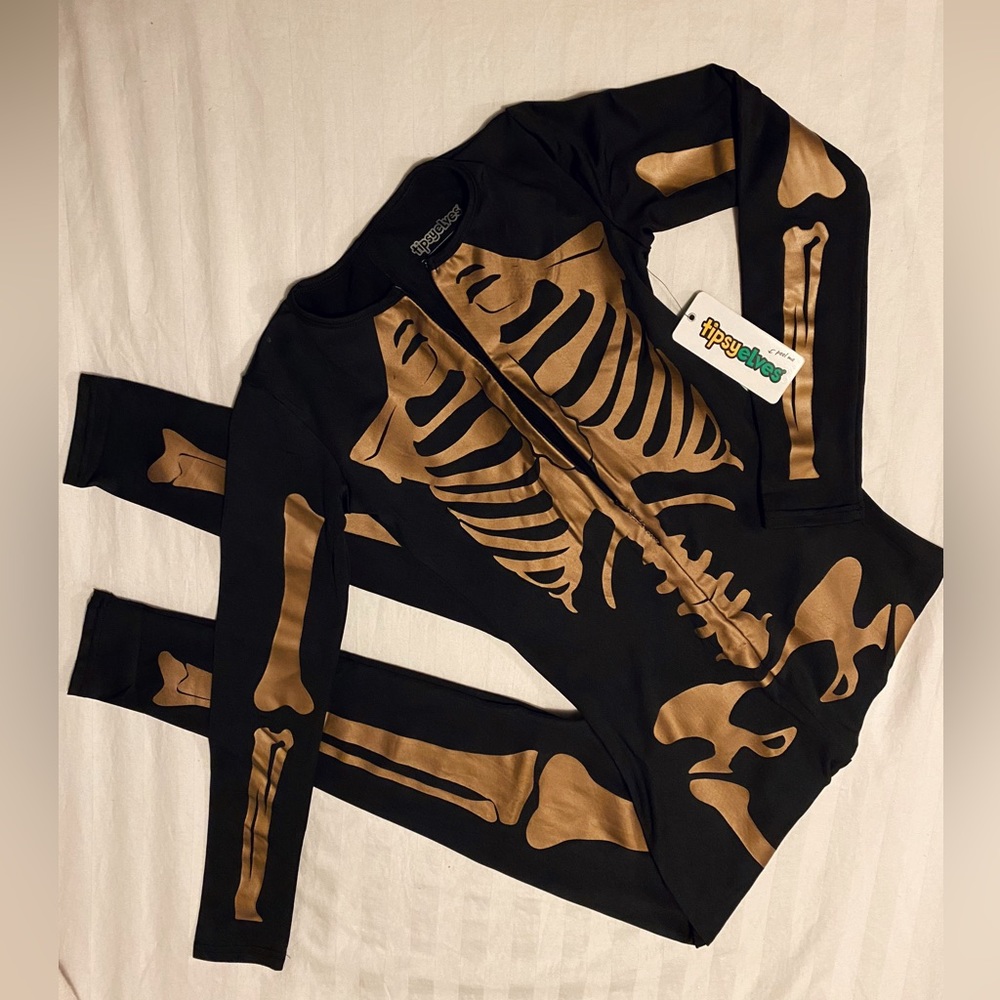 Tipsy Elves Gold Skeleton Bodysuit